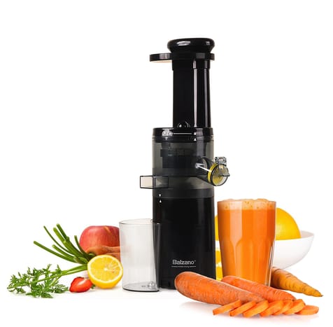 Balzano Cold Press Juicer, Slow Juicer for Fruits & Vegetables, Extract Coconut Milk & Nut Milk Easily, Fruit Juicer Machine, Compact Design, Orange Juice Maker, Vegetable Juicer, Black, 100W