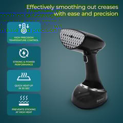 Balzano Garment Steamer 1700W for Clothes | Portable Handheld Steamer Iron | 360ml Tank, 30s Heat-Up, 28g Continuous Steam | Horizontal/Vertical Use | Easy Refill, Fabric Brush, Black
