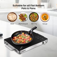 Balzano Infrared Cooktop 2000W Electric Stove with 4 Preset Modes (Stir Fry, BBQ, Soup, Hot Pot) | Toughened Glass Portable Electric Cooktop with Jog Dial Control | Suitable for All Flat Bottom
